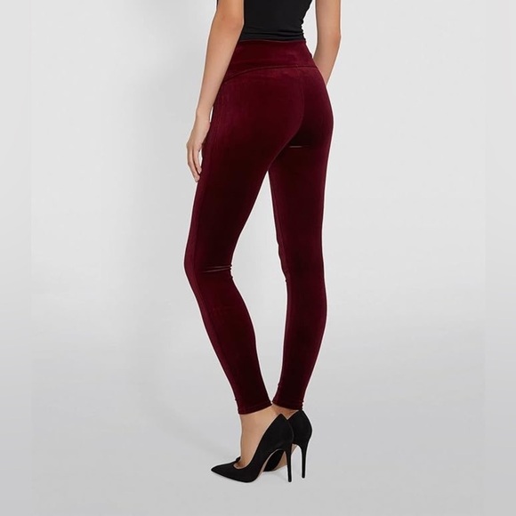 NWT - Spanx Velvet Leggings in Rich Burgundy - Size XS - Picture 4 of 5